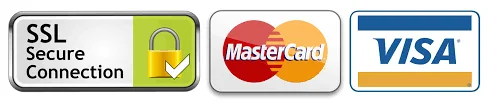 SSL secure connection – Mastercard and Visa accepted
